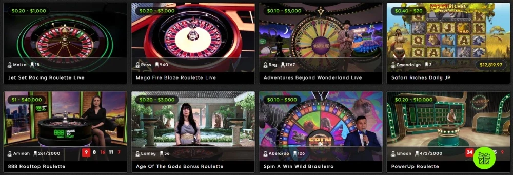 888 Casino Live Games